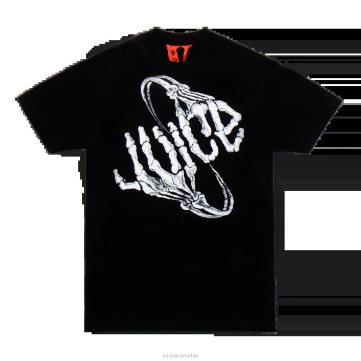 Camiseta Juice Wrld Bones negra 2X0H117 hombres arriba Vlone