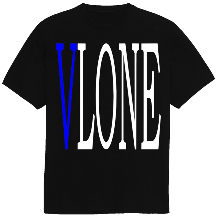 camiseta azul estampada v 2X0H362 hombres arriba Vlone