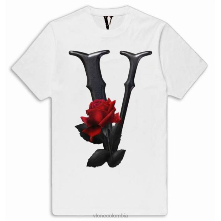 camiseta flor negra y roja 2X0H301 hombres arriba Vlone