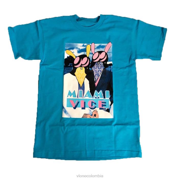 camiseta miami vice azul 2X0H230 hombres arriba Vlone