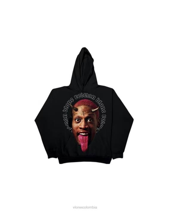 rodman diablo sudadera con capucha negro 2X0H87 hombres arriba Vlone