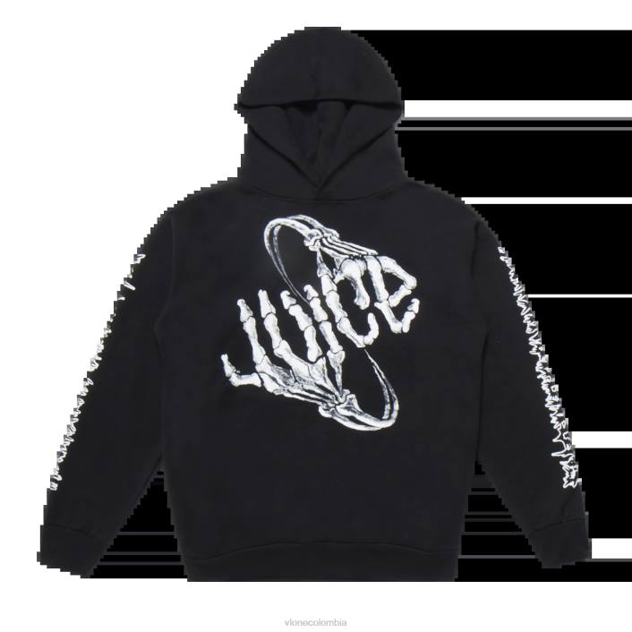 sudadera con capucha Juice Wrld Bones negra 2X0H6 hombres arriba Vlone