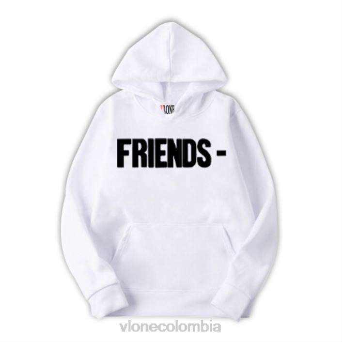 sudadera con capucha blackout friends blanca 2X0H23 hombres arriba Vlone