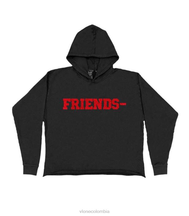 sudadera con capucha de chenilla amigos negro 2X0H21 hombres arriba Vlone