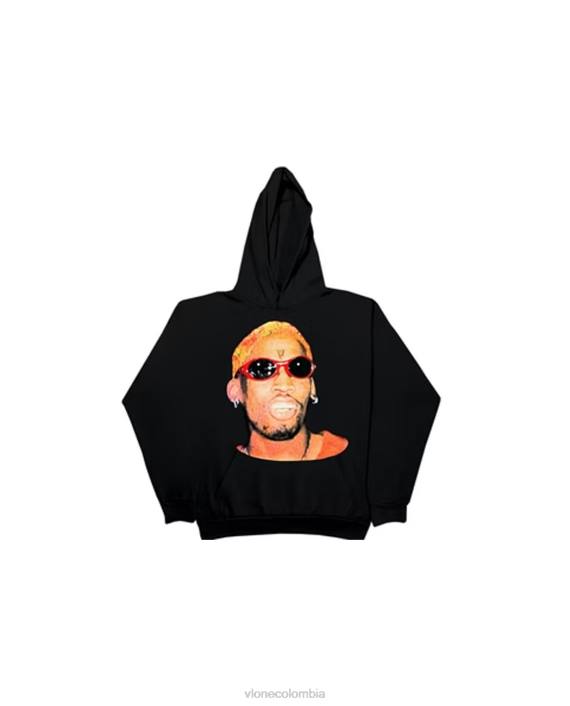 sudadera con capucha rodman aerógrafo negro 2X0H89 hombres arriba Vlone