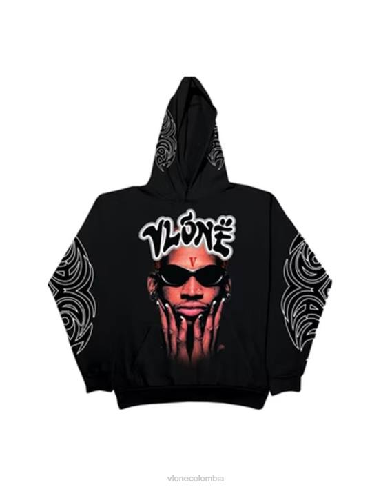 sudadera con logo rodman negro 2X0H86 hombres arriba Vlone